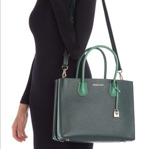 Michael Kors Large Tri- Color Accordion Satchel!